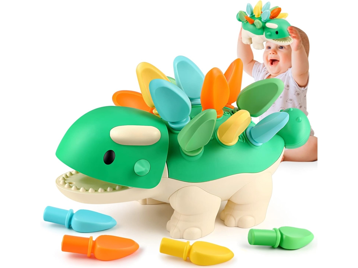 Brinquedo de classificação de dinossauros Montessori, brinquedo sensorial Montessori, habilidades motoras finas Slowmoose