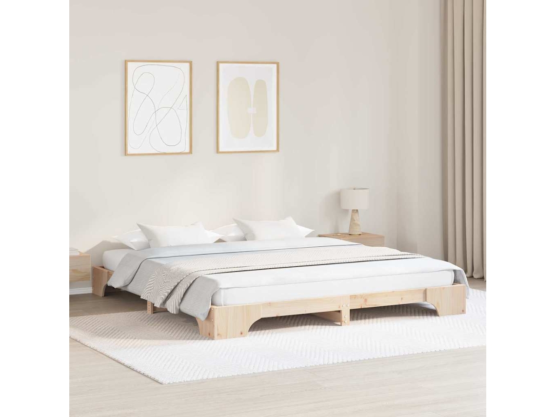 Vidaxl Estrutura Da Cama Natural 200 X 200 Cm