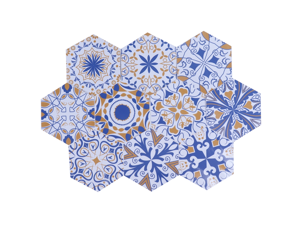 Rebe-10 Piezas De Adhesivos De Azulejos Com Padrão Floral Impermeáveis E Resistentes Ao Desgaste Para Banheiro E Lar