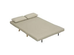 Sofá-cama Bege 130x78cm, Veludo, Encosto Ajustável.-kd