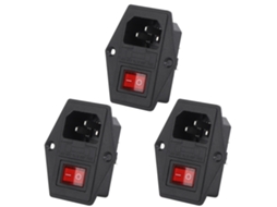 3 Peças de Tomada Interruptor Ac 4 Pinos com Luz e Fusível Integrado Acessórios para Impressora 3d