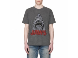 Rockinstone Jaws Movie Sketchy Shark Heather Graphite Adult T-shirt Size:xxl