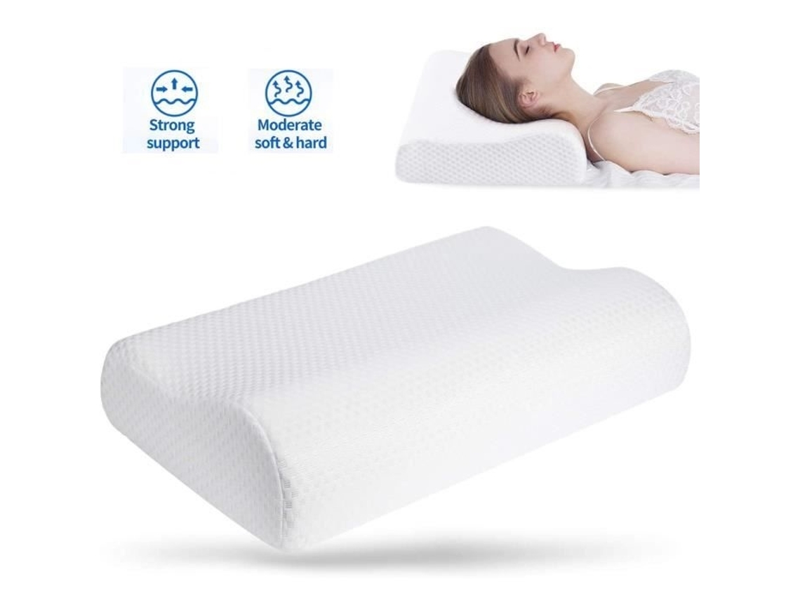 Lurelia Travesseiro, Espuma Viscoelástica, Ergonómico, Capa Lavável, Ajustável, Para Dormir De Lado, 7cm, Natural