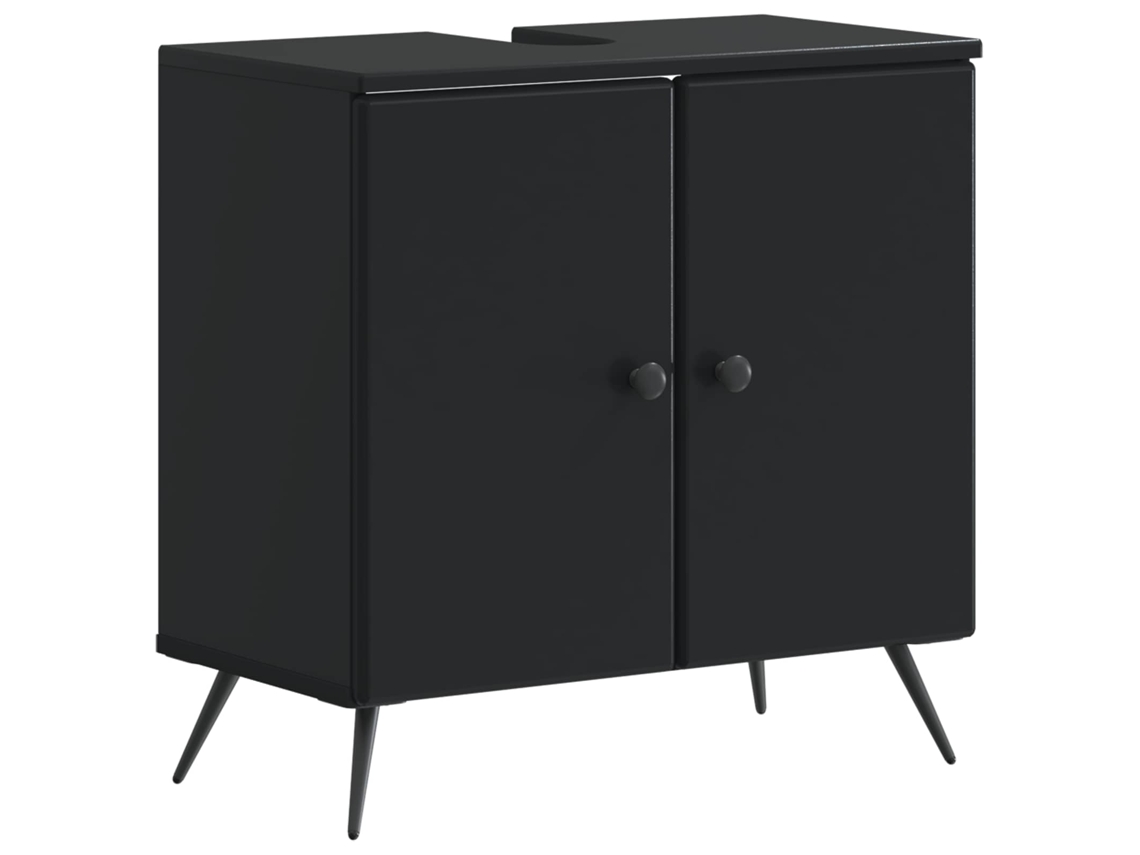 Vidaxl Armário Para Pia De Banheiro Breda Preto 59,5 X 31,5 X 59 Cm