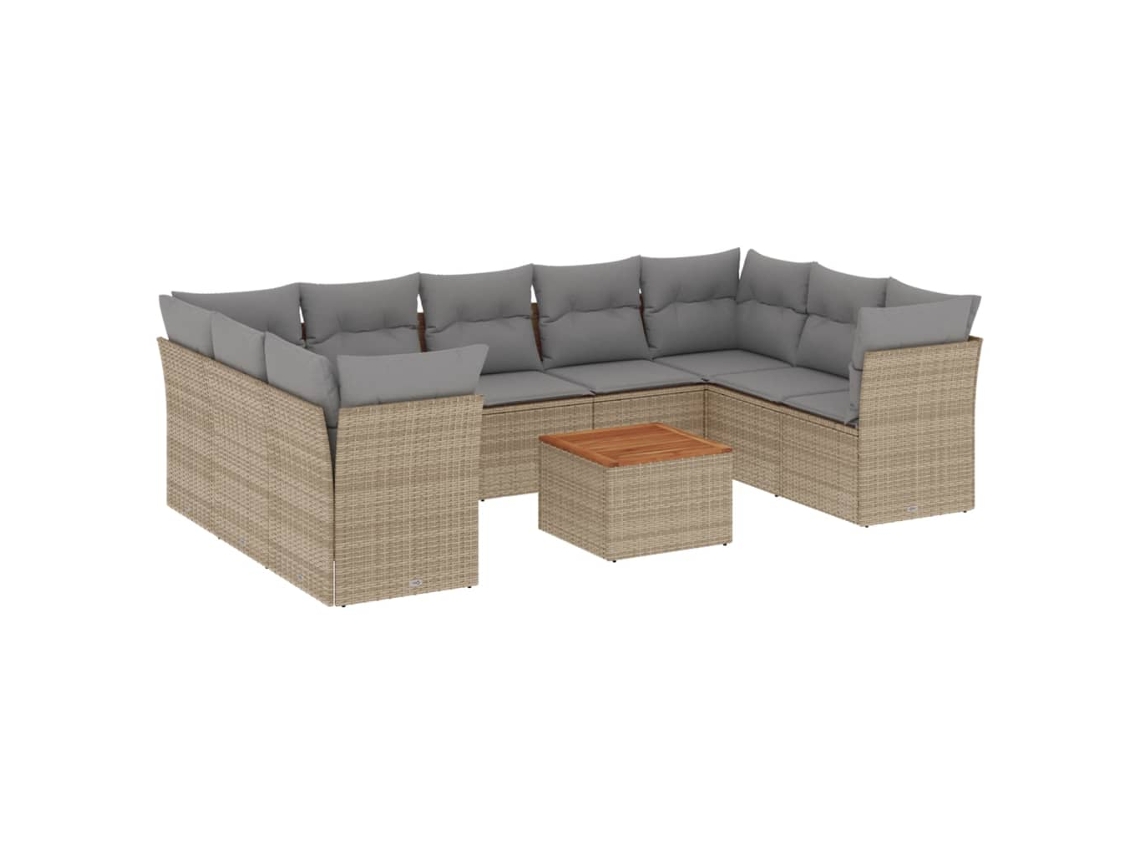 Garden Sofa Set, Garden Sofa Sets Vidaxl Bege Rattan / Vime (n/a)