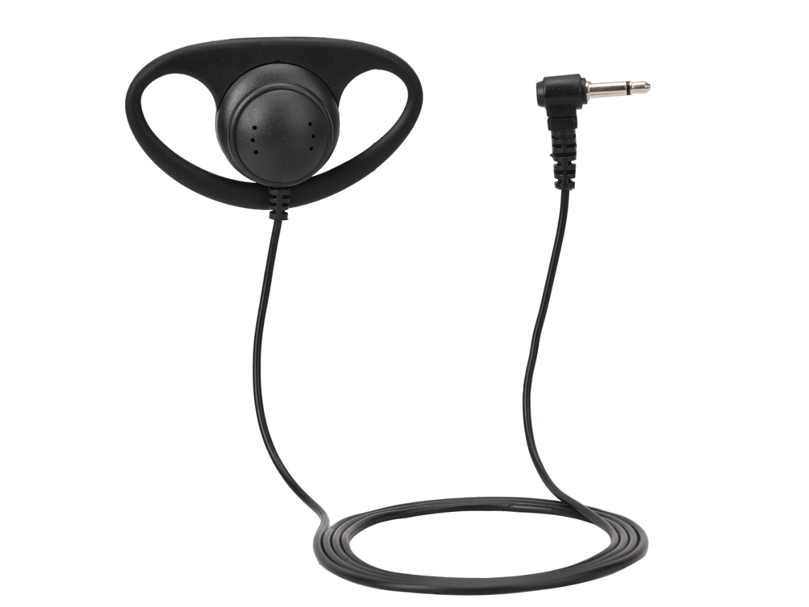 Aetheria fone de Ouvido D type com Microfone 3.5mm para Rádio Bidirecional Leve e Compacto Preto