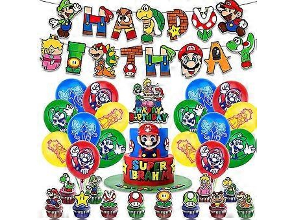 Kit De Balões Do Super Mario, Suprimentos Para Festa De Aniversário, Balões, Banners, Decorações Para Bolo