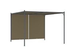 Pérgola VIDAXL Taupe Steel (300 x 300 x 225 cm)