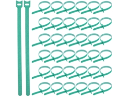 Pacote com 100 Abraçadeiras de Nylon Verdes Ajustáveis Garneck para Organização Rápida e Prática Cabos no Escr