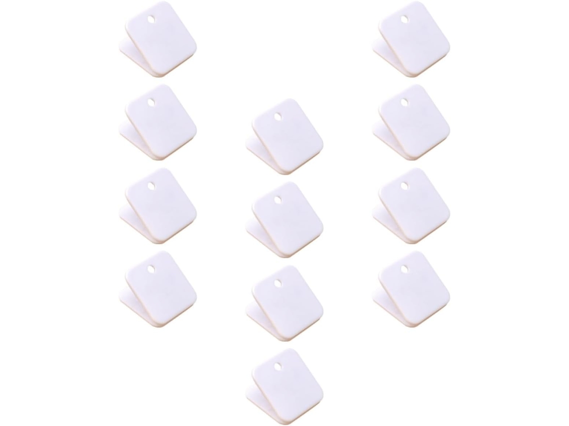 Clipes de papel de plástico branco Ounona, 12 clipes quadrados para organizar documentos e proteger contas, pacote com 12 unidades.