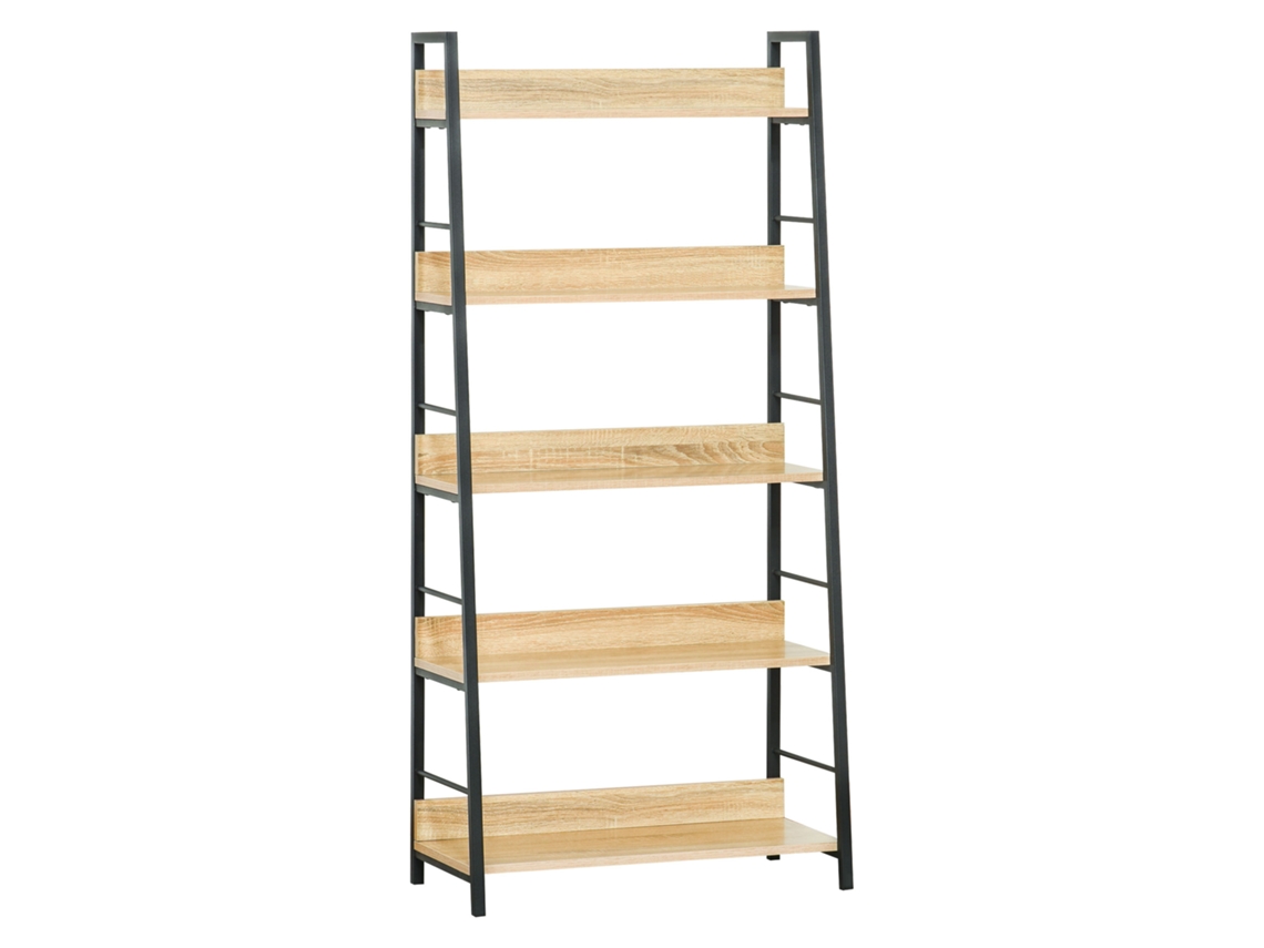Estante de Madeira com Design Moderno 4 Prateleiras Branco ZACHARY