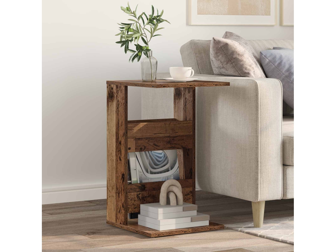 Vidaxl Mesa Lateral Madeira Antiga 40 X 35 X 60,5 Cm