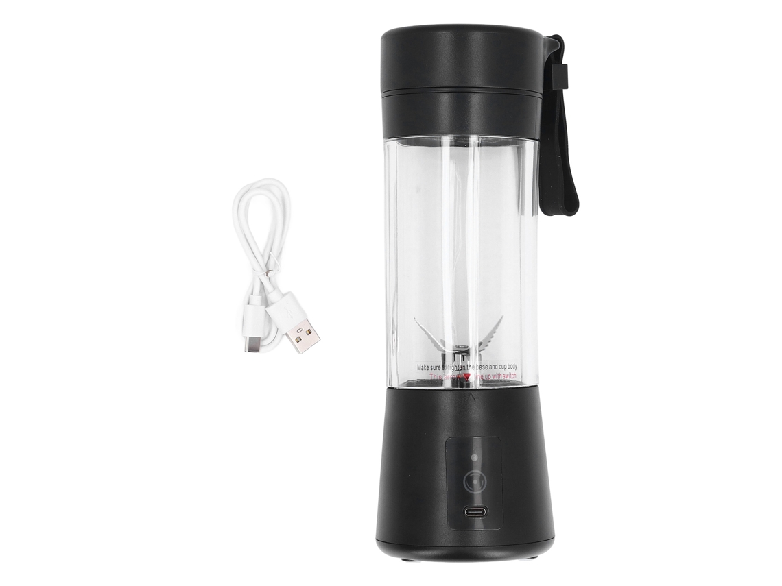 Liquidificador portátil USB recarregável 380ml aço inoxidável para smoothies e shakes | S/MARCA