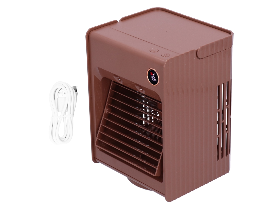 Ventilador Umidificador 2 em 1 com Luz Usb Mesa Café