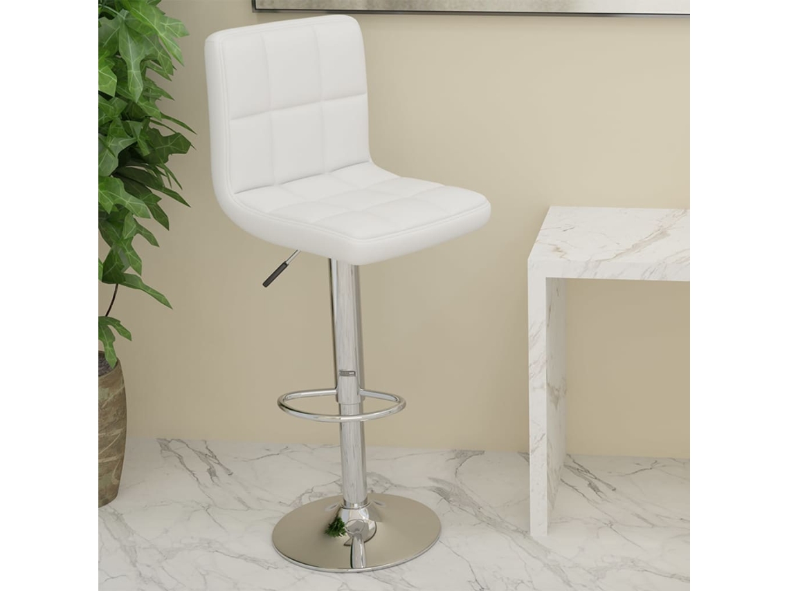 Banco De Bar Couro Artificial Branco Lovely Home