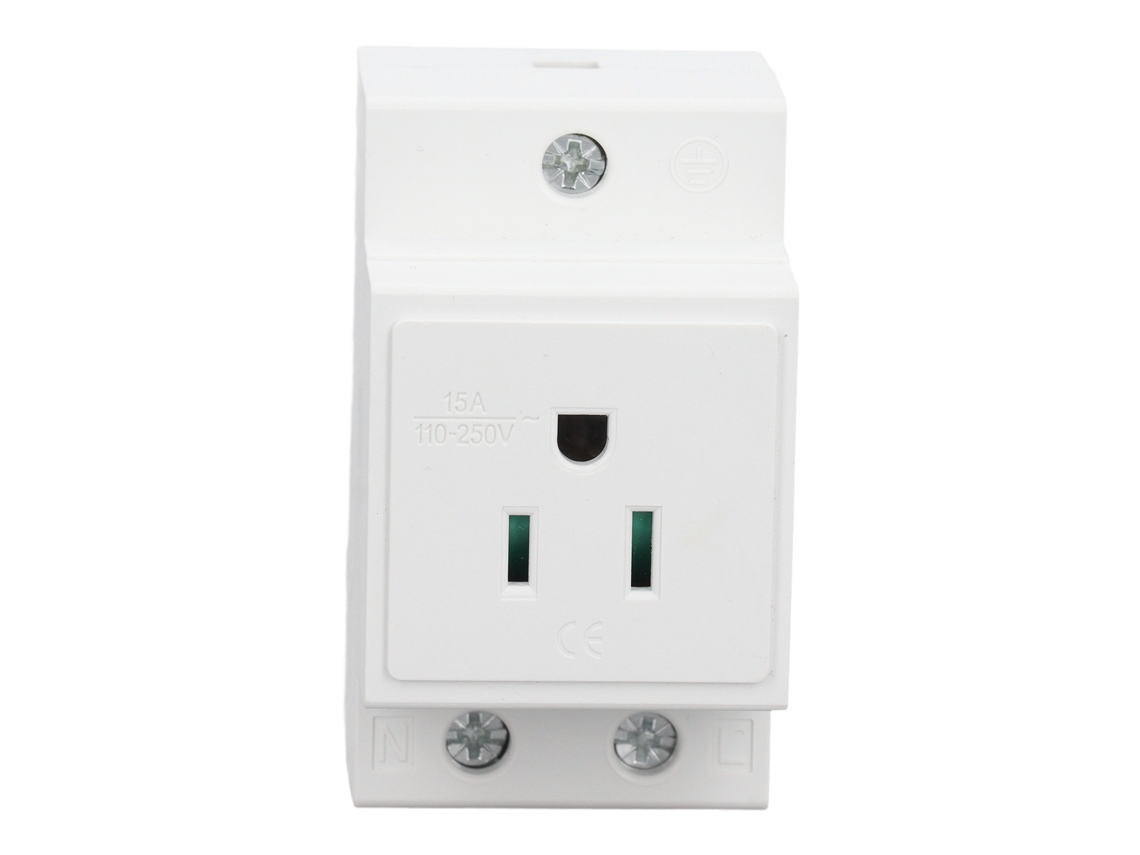 Tomada De Trilho Din Com Proteção 110‑250v 15a