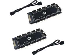 Argb Hub, Ctricalver 1 A 11 Portas Argb Hub 5v 3 Pinos Rgb Splitter Hub Com Porta Sata/ide Slowmoose (2 Unidades)