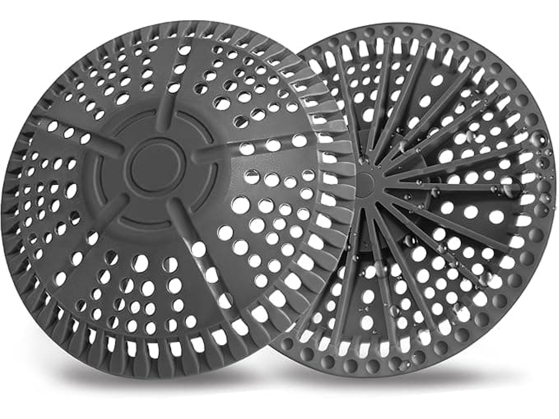 Kit com 2 protetores de coletor de cabelo em silicone 14 cm para banheiro e chuveiro AQUAFORGE
