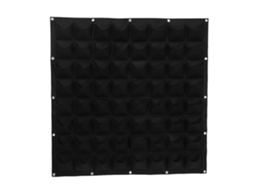 Sacola de Plantio Vertical com 64 Bolsos Feltro Jardim Externo Parede Pendurado Preto Conjunto de 1 Saco S/MARCA