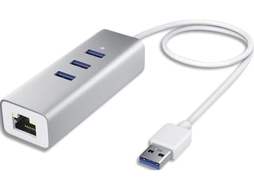 Hub Usb C 4 Em 1 Com Porta Rj45 Gigabit E 3 Portas Usb 3.0 ? Compatvel Com Windows, Macos, Linux E Chromeos | Orysin