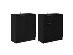 Conjunto 2 Buffet De Madeira Vidaxl Preto Derivados De Madeira (60 X 30 X 70 Cm)