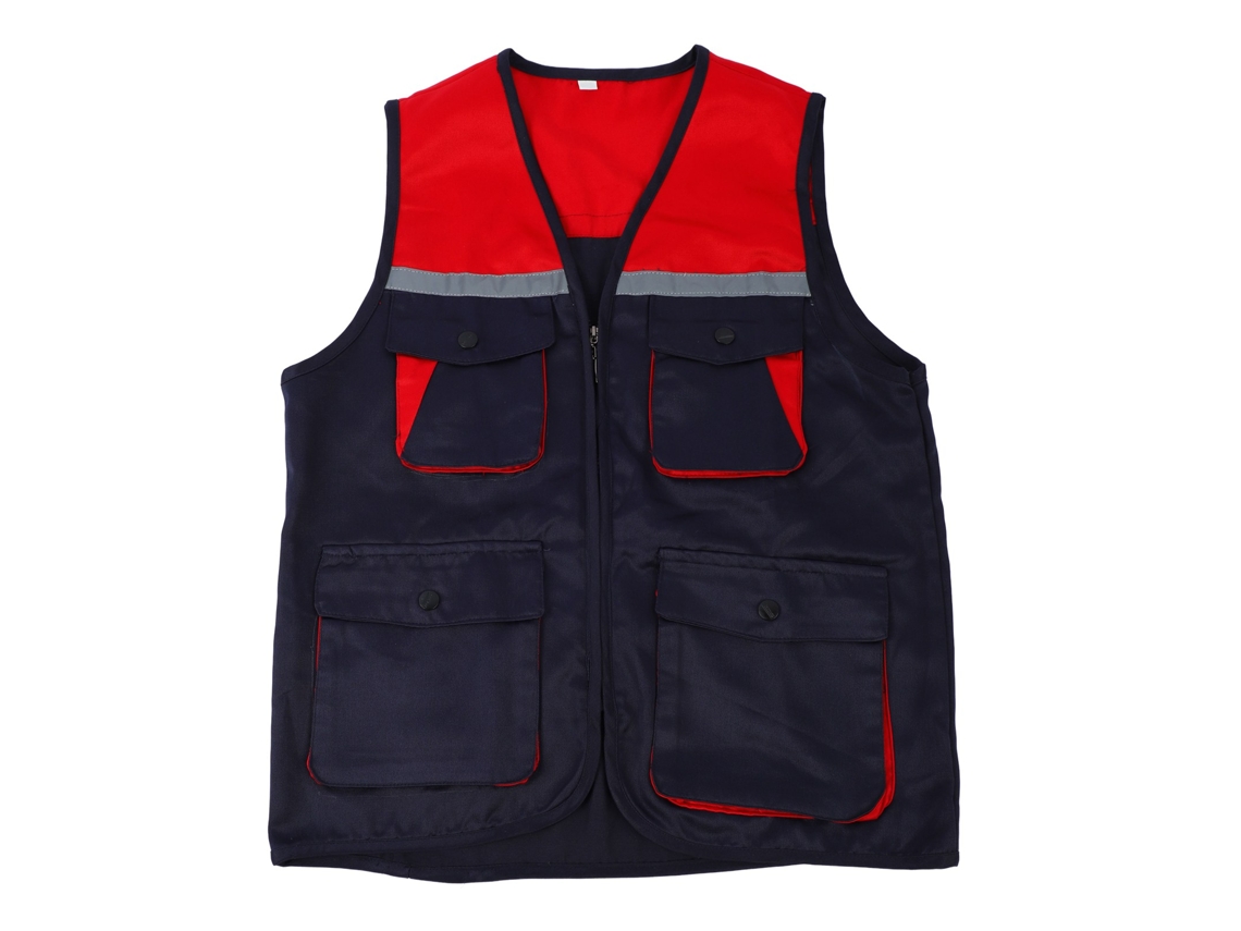 Colete de Trabalho Reflexivo com Bolsos Zíper Roxo Azul Vermelho XXL MARCA