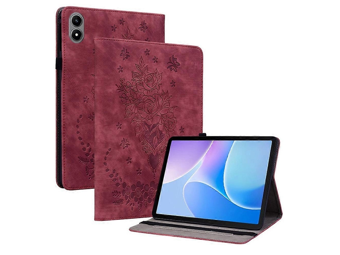 Capa Para Infinix Xpad 20 Com Porta-cartões, Em Couro Sintético Resistente A Arranhões E Com Estampa De Flor Rosa.