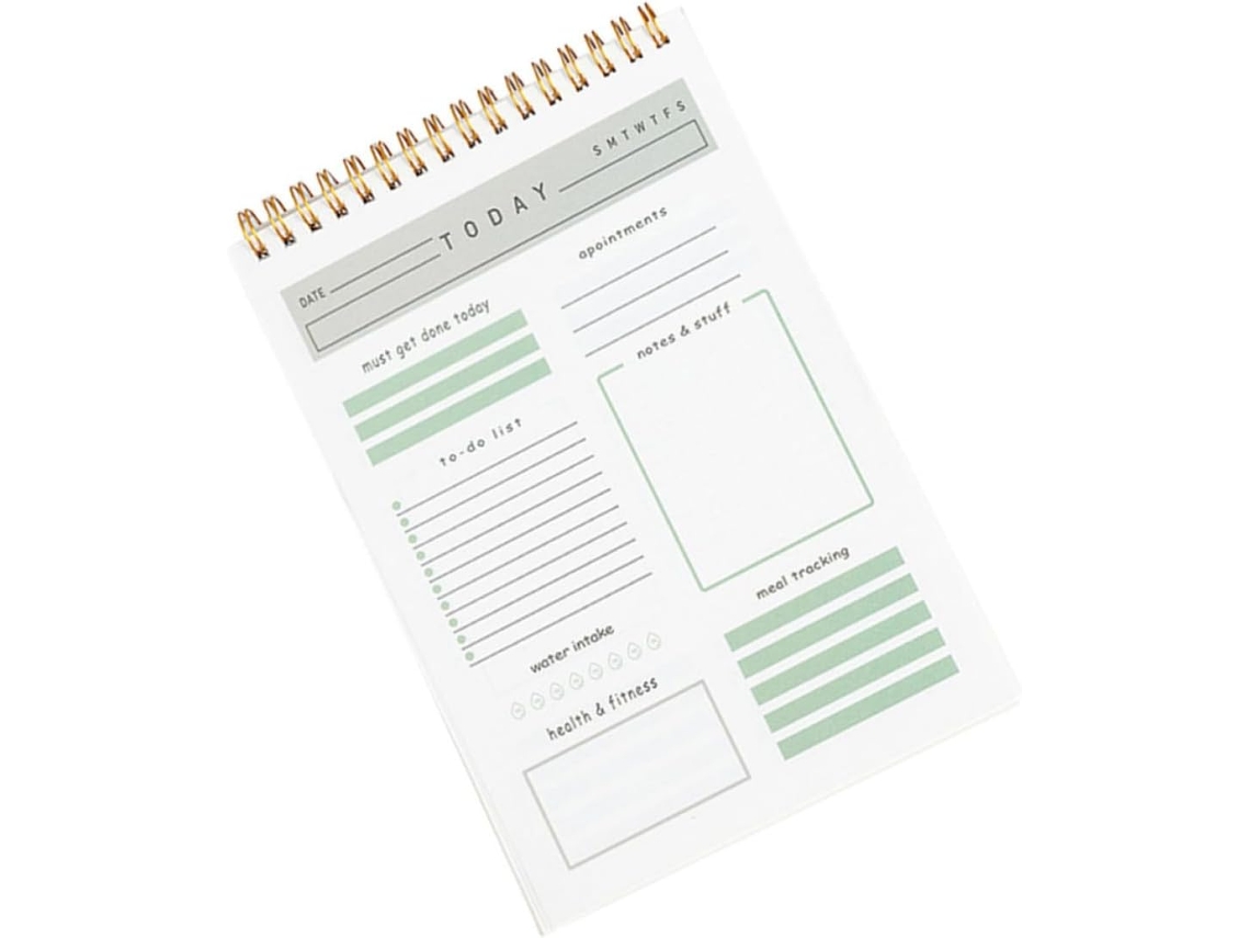 Agenda diária A5 2025, encadernação em espiral, papel, formato portátil para escritório e casa.