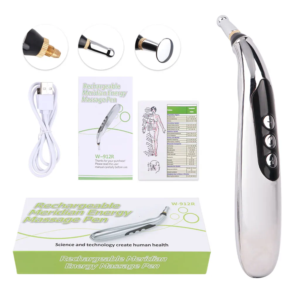 Caneta Eletrônica De Acupuntura Tens Com Detector Pontos E Visor Digital, Dispositivo Tratamento A Laser, Estimulador Muscular Para Massagem ~05295