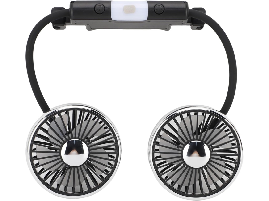 Ventilador Usb Para Carro Com 3 Velocidades Elétrico Cabeça Dupla Rotação De 360° Dc 5v Encosto Do