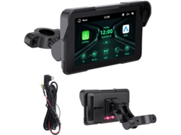 Tela Ips 5 Bolsas Para Moto, Compatível E Android Auto, Durável, Desmontável, Resistente Ip67, Fácil De
