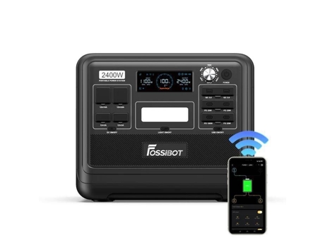 VPCOMERCIAL-Estação de Energia Portátil Fossibot F2400 2048Wh 2400W LiFePO4, Gerador Solar Elétrico para Camping