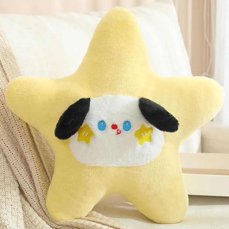 Almofada Decorativa para Sofá com Estampa de Cachorro em Formato de Estrela de Cinco Pontas , Estilo Desenho Animado Criativo. MDUG (43 Cm)