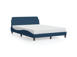Bed Frame, Bed Frames Vidaxl Azul Tecido (140 X 190 Cm)