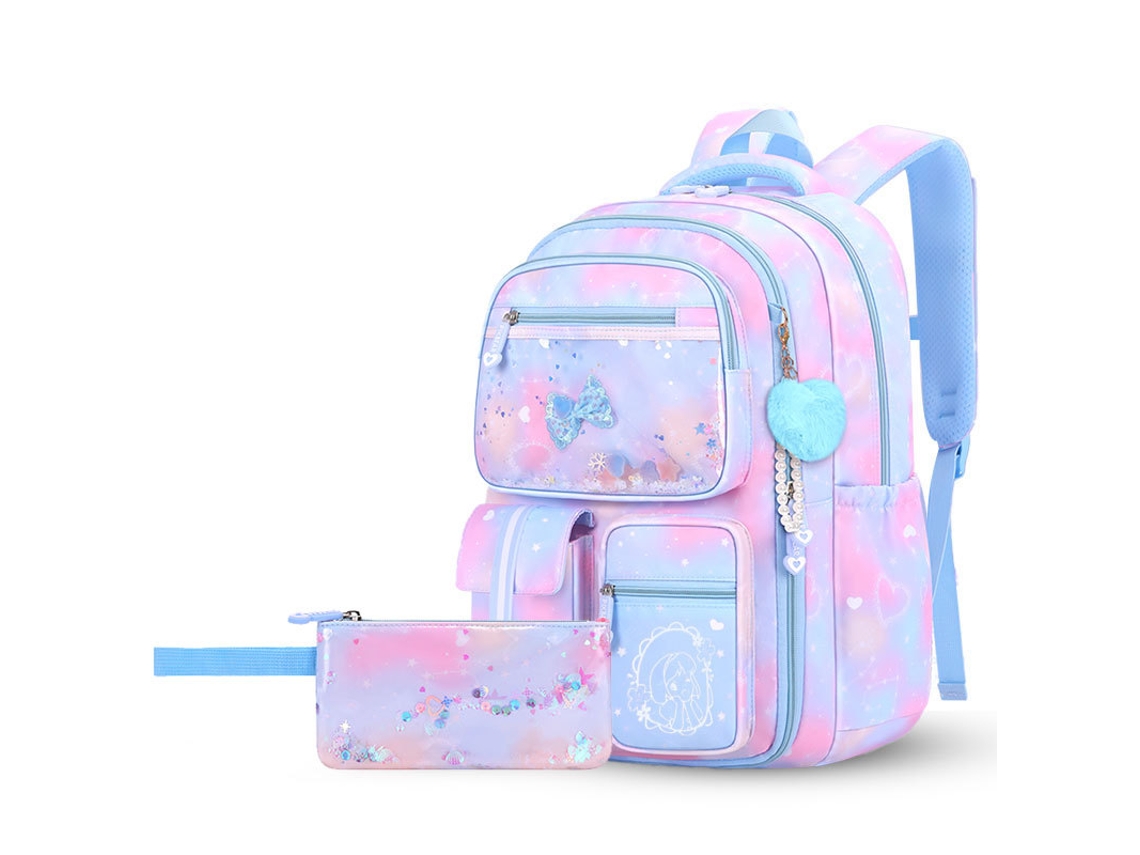 Conjunto de Mochila Escolar com Estojo CUICH (azul)