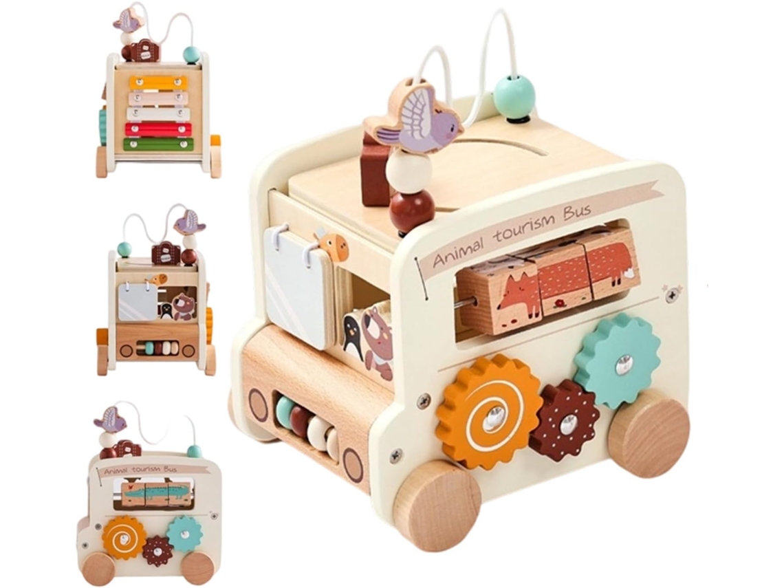 Brinquedo Educativo Para Pré Escolares | Ônibus Educativo Para Crianças Pequenas Blocos De Montar, Vayotoy