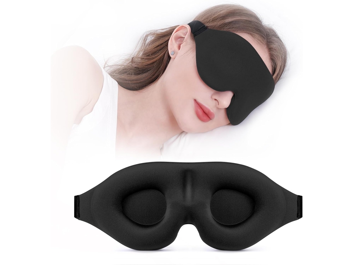 Máscara de Dormir para Quem Dorme de Lado, Bloqueio de 100% da Luz, Olhos Macia e Respirável para Homens e Mulheres, Relaxante AQUAFORGE