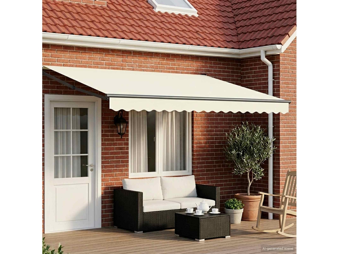Vidaxl Toldo Retrátil Elétrico Creme E Antracite 4 × 3 M