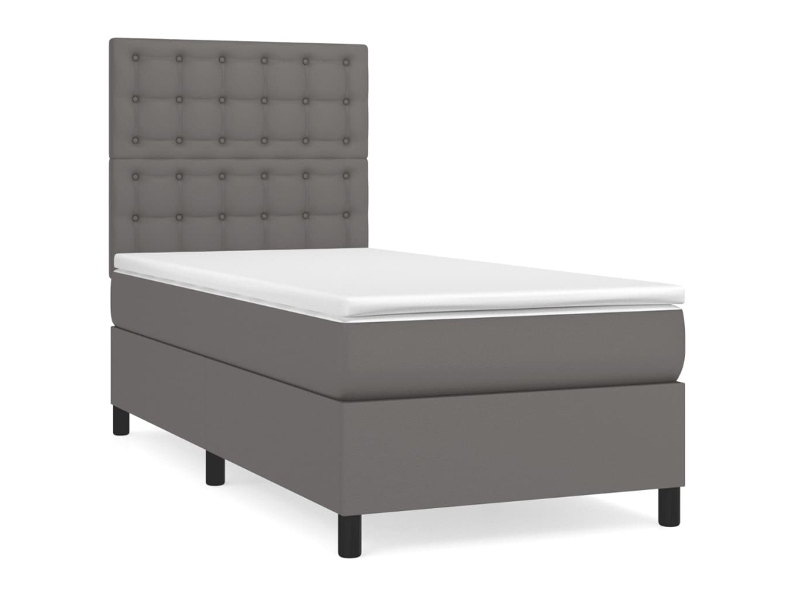 Box Spring Bed, Box Spring Beds Vidaxl Cinzeto Couro Artificial (80 X 200 Cm)