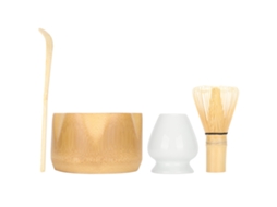 Conjunto De Ferramentas Para Fazer Matcha: Batedor De Chá De Bambú, Colher, Copo E Porta-batedor Cerâmico