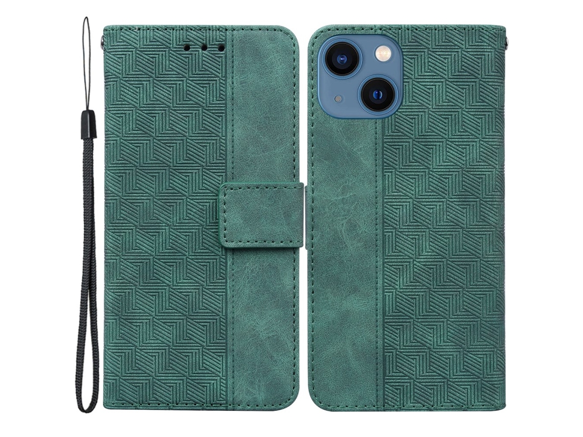 Capa Quedas Para Iphone 15 Plus Pele Sintética Verde