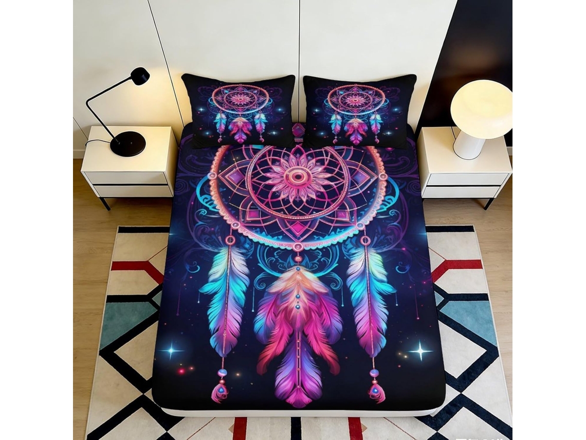 Conjunto de Cama Apanhador D Microfibra com Estampa 3d 200x25cm S/MARCA