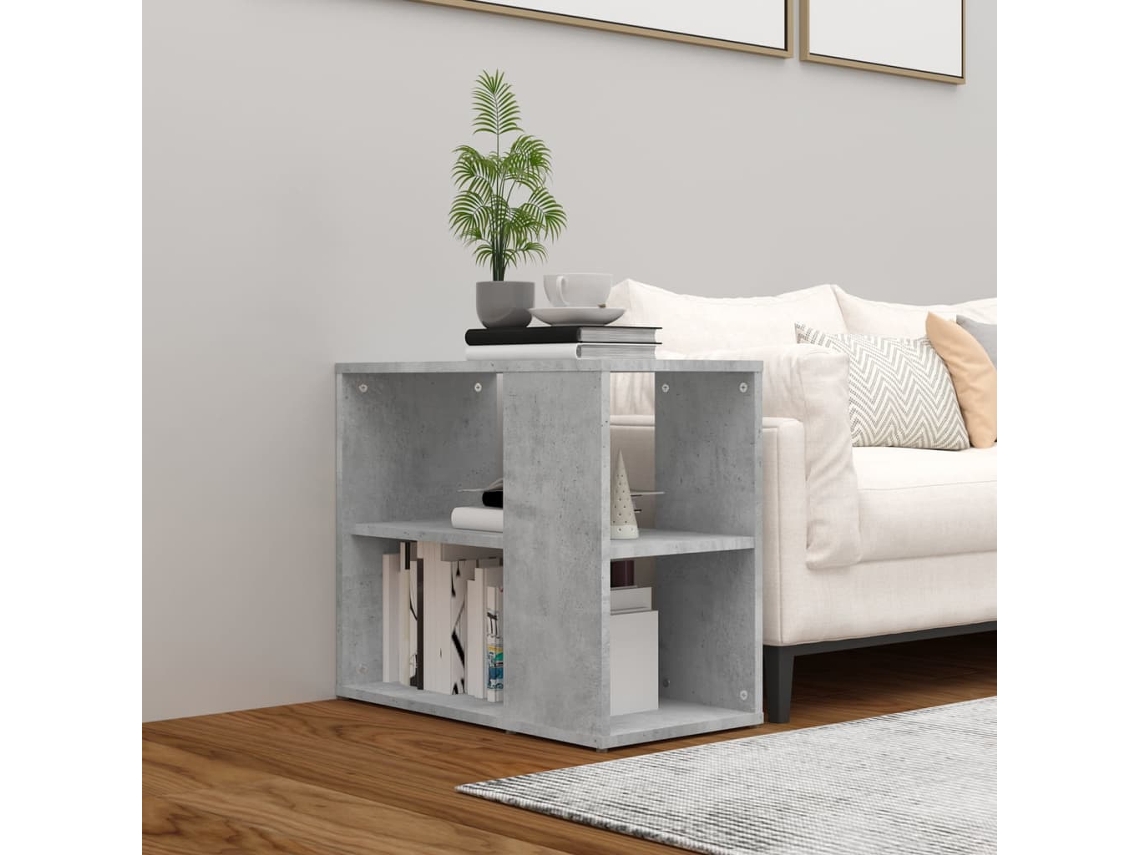 Vidaxl Móvel Lateral 60x30x50 Cm Derivados De Madeira Cinzento Cimento