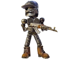 Figura de ação de resina do guerreiro em pé do homem pistão Slowmoose da Creative Wars