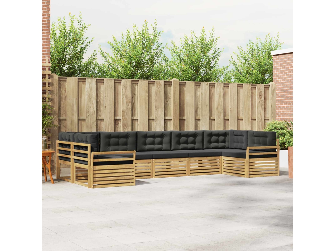 Vidaxl Conjunto De Sofás Para Exterior 7 Unid. Branco E Antracite