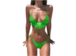 Biquíni Sexy De Duas Peças Para Mulher Com Design Moderno E Apoio Removível - Traje De Banho Verão Praia Piscina Verde