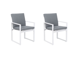 Moderno Conjunto De Sillas De Jardín Beliani Pancole De Tela Gris 54x51x89