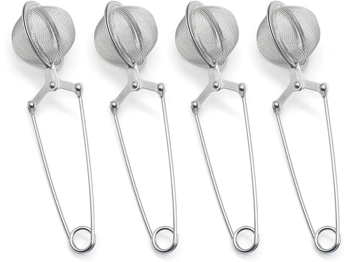 Conjunto De 4 Saquinhos De Chá Em Formato Bola Com Alças, Em Aço Inoxidável, Zqkla