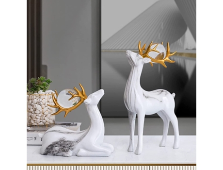 Conjunto de 2 Figuras Decorativas de Veado RNEMITERY