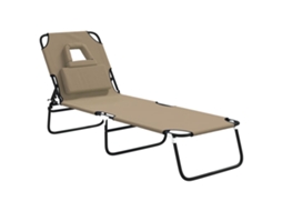 Sun Lounger, Sun Loungers Vidaxl Cinzento-acastanhado Aço (n/a)